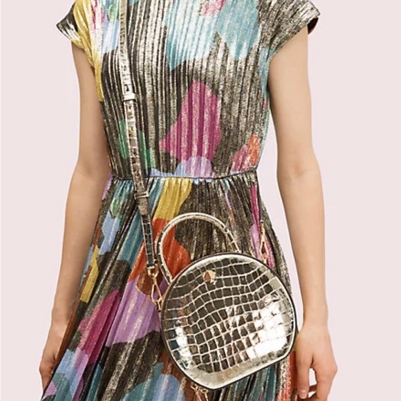 BNWT Kate Spade Andi metallic croc embossed leather bag - Picture 6 of 14